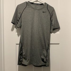Nike Pro dri-fit fitted grey shirt. Size small